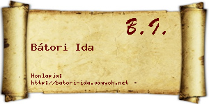 Bátori Ida névjegykártya